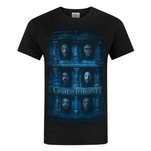 Game Of Thrones Official Mens Hall Of Face T-Shirt / Black